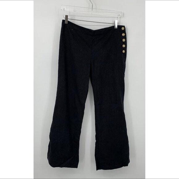 Cartonnier Anthropologie linen blend black pants trousers Sailor Nautical 12 - Picture 1 of 3